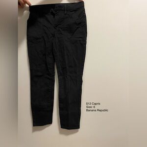 Banana Republic Black Ankle-Length Slim Trousers